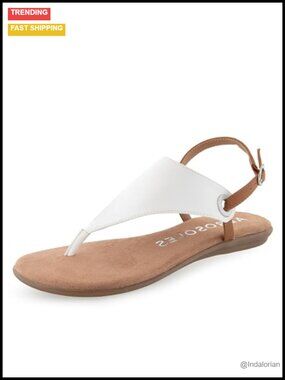 Aerosoles Conclusion Faux Leather Flat Thong Sandals Casual Slingback